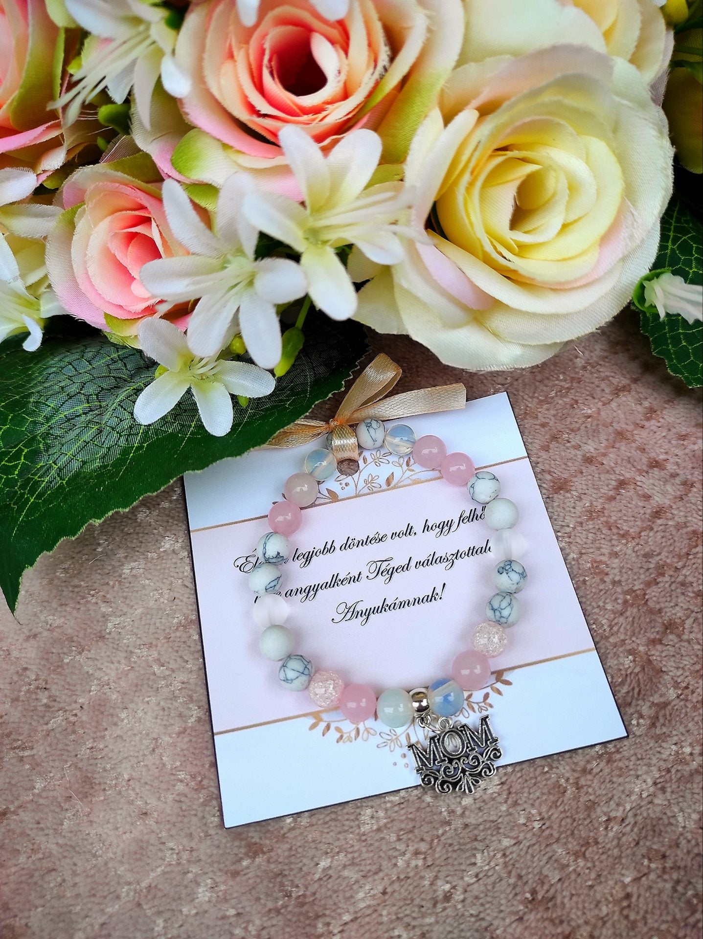 Ásvány karkötő boldogság anya köszönet